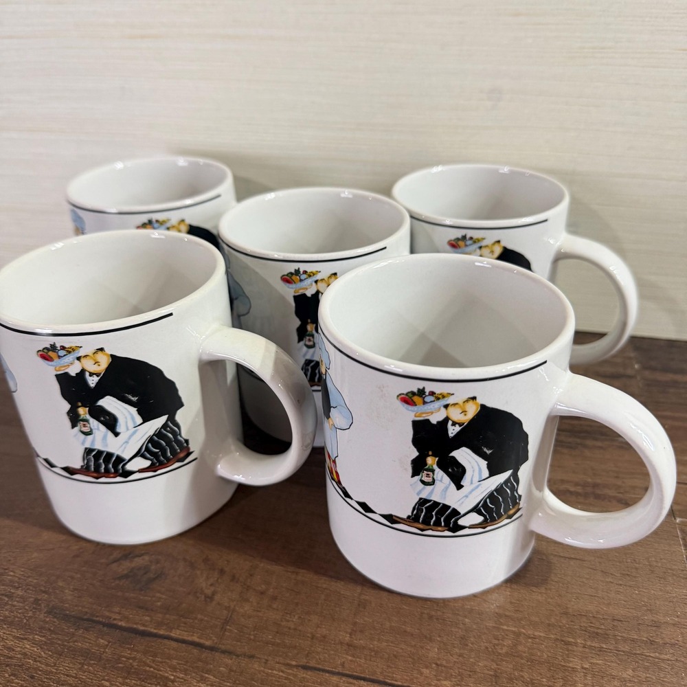 Vintage Coffee Mugs (5) Jennifer Garant Table for Two Oneida Casual Settings EUC